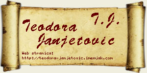Teodora Janjetović vizit kartica